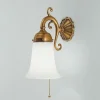 Wohnzimmerlampen|Metall Lampen*Berliner Messingleuchten Wandleuchte Berliner Messing Glas T:18 cm Zugschalter