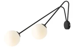 ALDEX Wandleuchte blendarm Glas Metall Schwarz T:50 cm Kugeln< Wandleuchten|Badezimmer Lampe