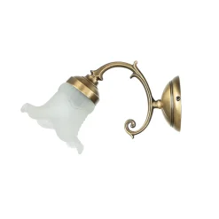 Wandleuchten|Esszimmer Lampen*Giovanni Battista Wandleuchte Bronze hell E14 Echt-Messing Glas