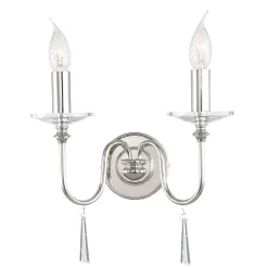 Elstead Wandleuchte CANDELA 6 in Nickel 2-flmg Wand Lampe< Wohnzimmerlampen|Kristalllampen