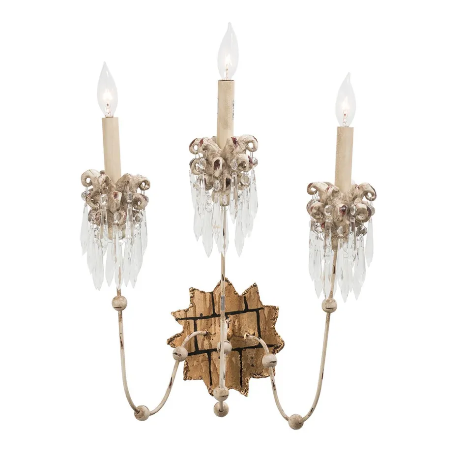 Elstead Wandleuchte CANDELA Gold Kristall 3-flmg Lampe< Wandleuchten|Moderne Lampen