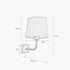Wandleuchten|Schlafzimmer Lampen*Giovanni Battista Wandleuchte E27 in Bronze matt Beige Stoff Echt-Messing