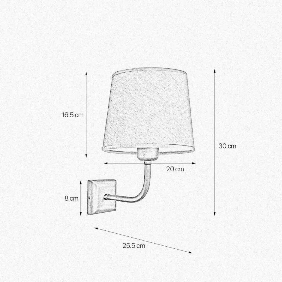 Wandleuchten|Schlafzimmer Lampen*Giovanni Battista Wandleuchte E27 in Bronze matt Beige Stoff Echt-Messing
