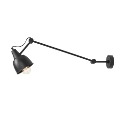 ALDEX Wandleuchte E27 verstellbar Metall Schwarz H:75 cm< Wohnzimmerlampen|Metall Lampen