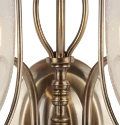 Wandleuchten|Wohnzimmerlampen*Searchlight Wandleuchte 2-flammig mit Schalter E14 Glas Metall