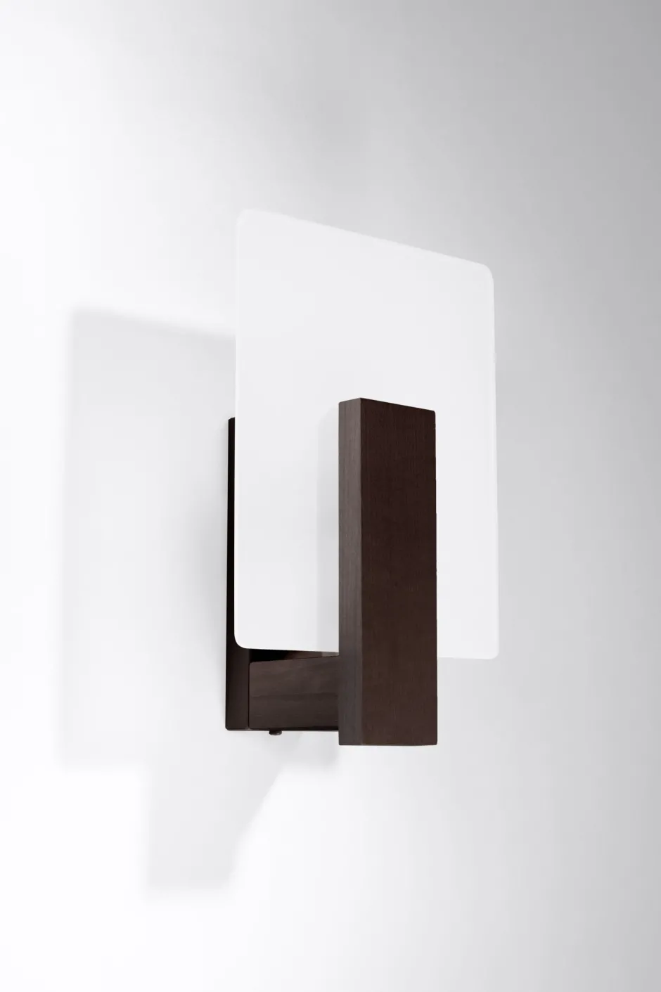 Glaslampen|Holzlampen*Sollux Wandleuchte Glas Holz blendarm E14 Weiß Wenge wohnlich