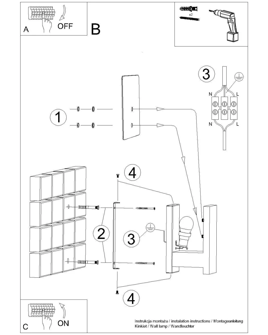 Glaslampen|Holzlampen*Sollux Wandleuchte Glas Holz blendarm E14 Weiß Wenge wohnlich