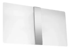 Wohnzimmerlampen|Glaslampen*Sollux Wandleuchte Glas Metall 35 cm breit Weiß Chrom 2x G9