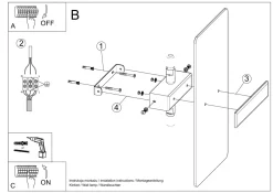 Wohnzimmerlampen|Glaslampen*Sollux Wandleuchte Glas Metall 35 cm breit Weiß Chrom 2x G9