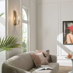 Wandleuchten|Metall Lampen*Elstead Wandleuchte Glas Metall E14 35,5 cm hoch Jugendstil