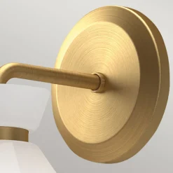 Wandleuchten|Küchenlampen*Elstead Wandleuchte Glas Metall H: 22,2 cm in Gold Weiß Retro