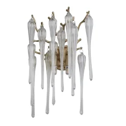 Searchlight Wandleuchte Glas Metall in Gold H:42 cm G9 2-flammig< Wohnzimmerlampen|Metall Lampen