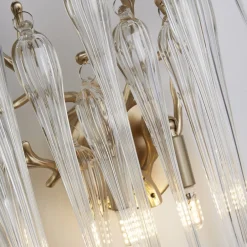 Searchlight Wandleuchte Glas Metall in Gold H:42 cm G9 2-flammig< Wohnzimmerlampen|Metall Lampen