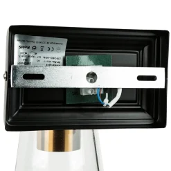 Glaslampen|Industrie Lampen*Easylight Wandleuchte Glas Metall in Schwarz Messing Industrial