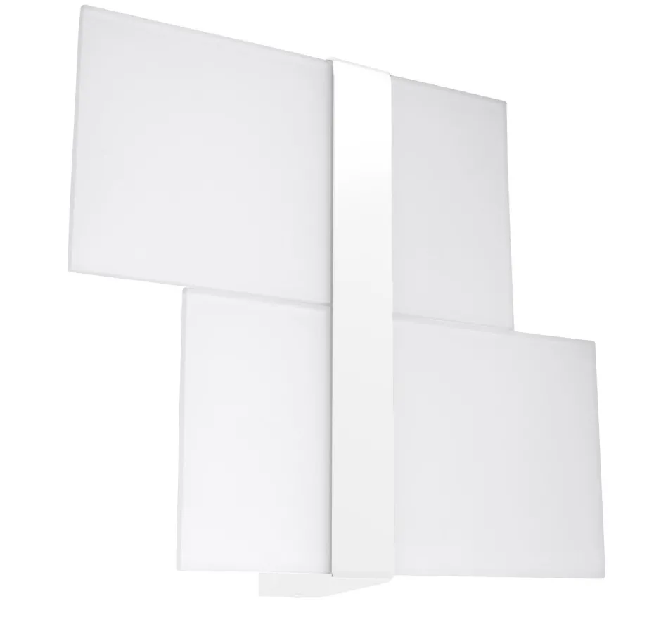 Wandleuchten|Flurlampen*Sollux Wandleuchte Glas Metall Weiß 2x G9 blendarm dekorativ