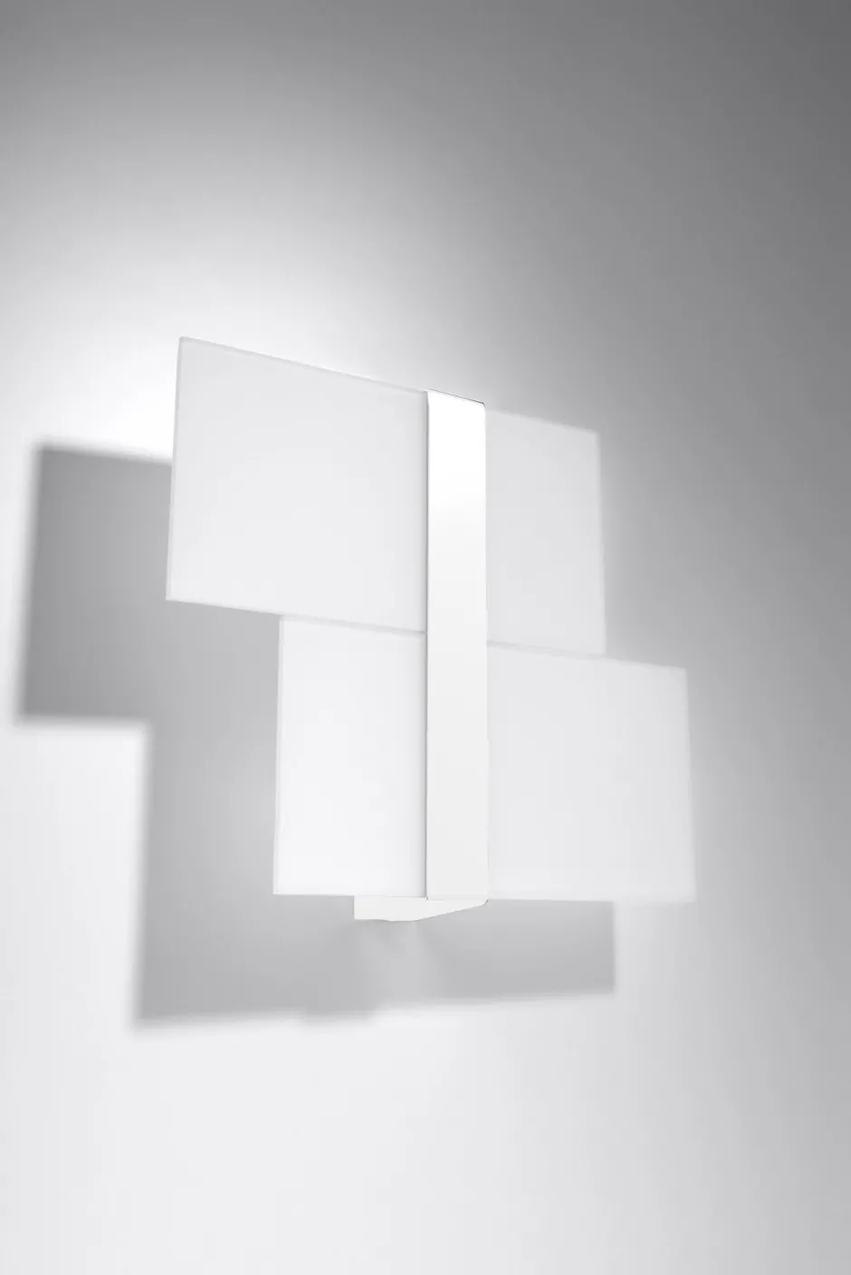 Wandleuchten|Flurlampen*Sollux Wandleuchte Glas Metall Weiß 2x G9 blendarm dekorativ