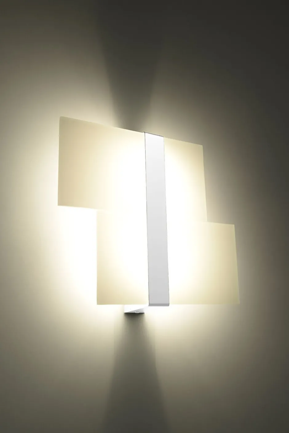 Wandleuchten|Flurlampen*Sollux Wandleuchte Glas Metall Weiß 2x G9 blendarm dekorativ