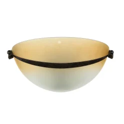 Elstead Wandleuchte Glas Schirm Orange Bronze Rustikal innen< Wandleuchten|Flurlampen