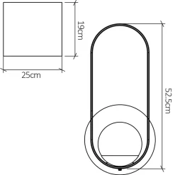 Elstead Wandleuchte Glas Teakholz Furnier E27 H: 52,5 cm blendarm< Flurlampen|Wohnzimmerlampen