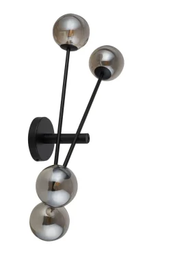 Sigma Wandleuchte Grau Glas Metall Mehrflammig G9 B:78 cm< Wandleuchten|Küchenlampen