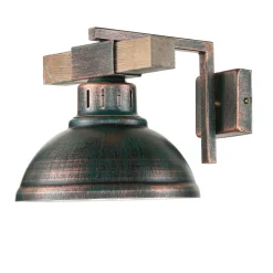 Luminex Wandleuchte HAKON Kupfer Antik Echt Holz Metall< Wandleuchten|Küchenlampen