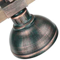 Luminex Wandleuchte HAKON Kupfer Antik Echt Holz Metall< Wandleuchten|Küchenlampen