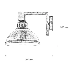 Luminex Wandleuchte HAKON Kupfer Antik Echt Holz Metall< Wandleuchten|Küchenlampen
