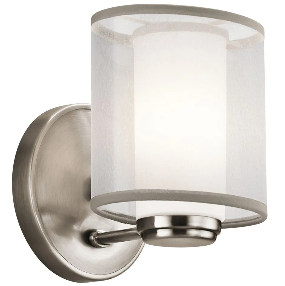 Wandleuchten|Flurlampen*Elstead Wandleuchte HIRA Weiß Metall Organza B:13cm Lampe