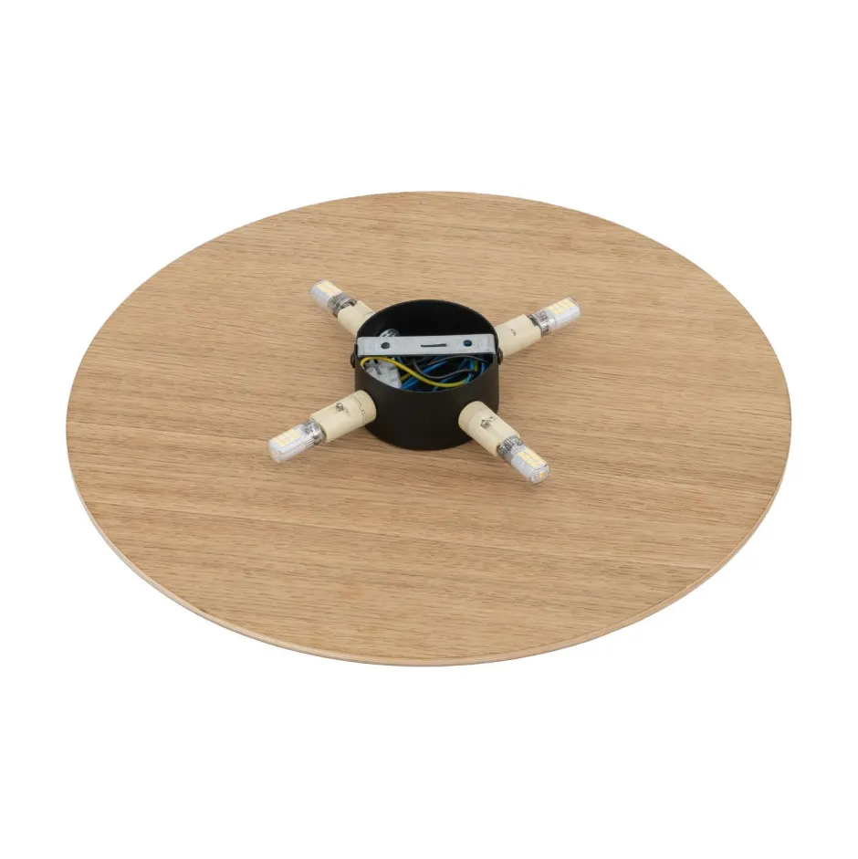 TK Lighting Wandleuchte Holz rund Ø 40 cm für 4x G9 indirektes Licht< Wandleuchten|Flurlampen