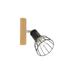 Spot Light Wandleuchte Holz Schwarz dekorativ E14 beweglich< Spots|Wandleuchten