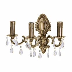 Giovanni Battista Wandleuchte in Bronze hell 3-flammig E14 Messing Jugendstil< Wandleuchten|Jugendstil Lampen