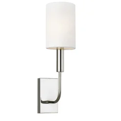 Elstead Wandleuchte in Nickel Weiß Metall Stoff E14 Jugendstil< Wandleuchten|Stofflampen