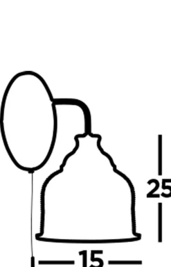 Wohnzimmerlampen|Glaslampen*Searchlight Wandleuchte in Silber Klar E27 Glas Metall mit Schalter
