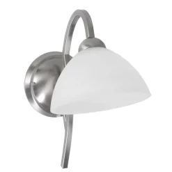 Wandleuchten|Flurlampen*Steinhauer Wandleuchte in Stahl Weiß H:31 cm E27 Klassisch