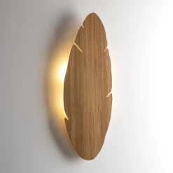 Wandleuchten|Flurlampen*TK Lighting Wandleuchte indirekt Holz H: 69 cm Blatt Natur Design 4x G9