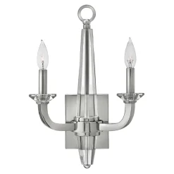 Wohnzimmerlampen|Metall Lampen*Elstead Wandleuchte innen 45 cm hoch Metall Kristall 2x E14