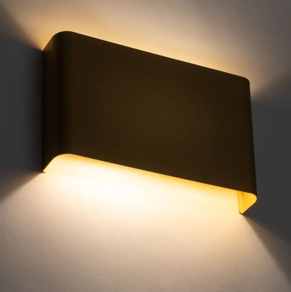Metall Lampen|Schlafzimmer Lampen*Nowodvorski Wandleuchte innen 2-flammig Up Down in Gold 2x G9 Treppe Flur