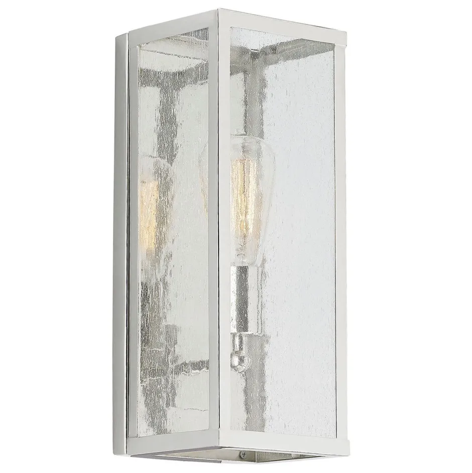 Wandleuchten|Flurlampen*Elstead Wandleuchte innen Glas Metall eckig Modern in Nickel