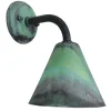 Lido Wandleuchte innen Messing E27 H: 25 cm Grün Antik XANTHI< Wandleuchten|Küchenlampen