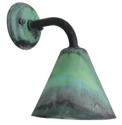 Lido Wandleuchte innen Messing E27 H: 25 cm Grün Antik XANTHI< Wandleuchten|Küchenlampen