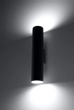Sollux Wandleuchte innen Schwarz 30 cm hoch Up Down Metall< Wohnzimmerlampen|Moderne Lampen