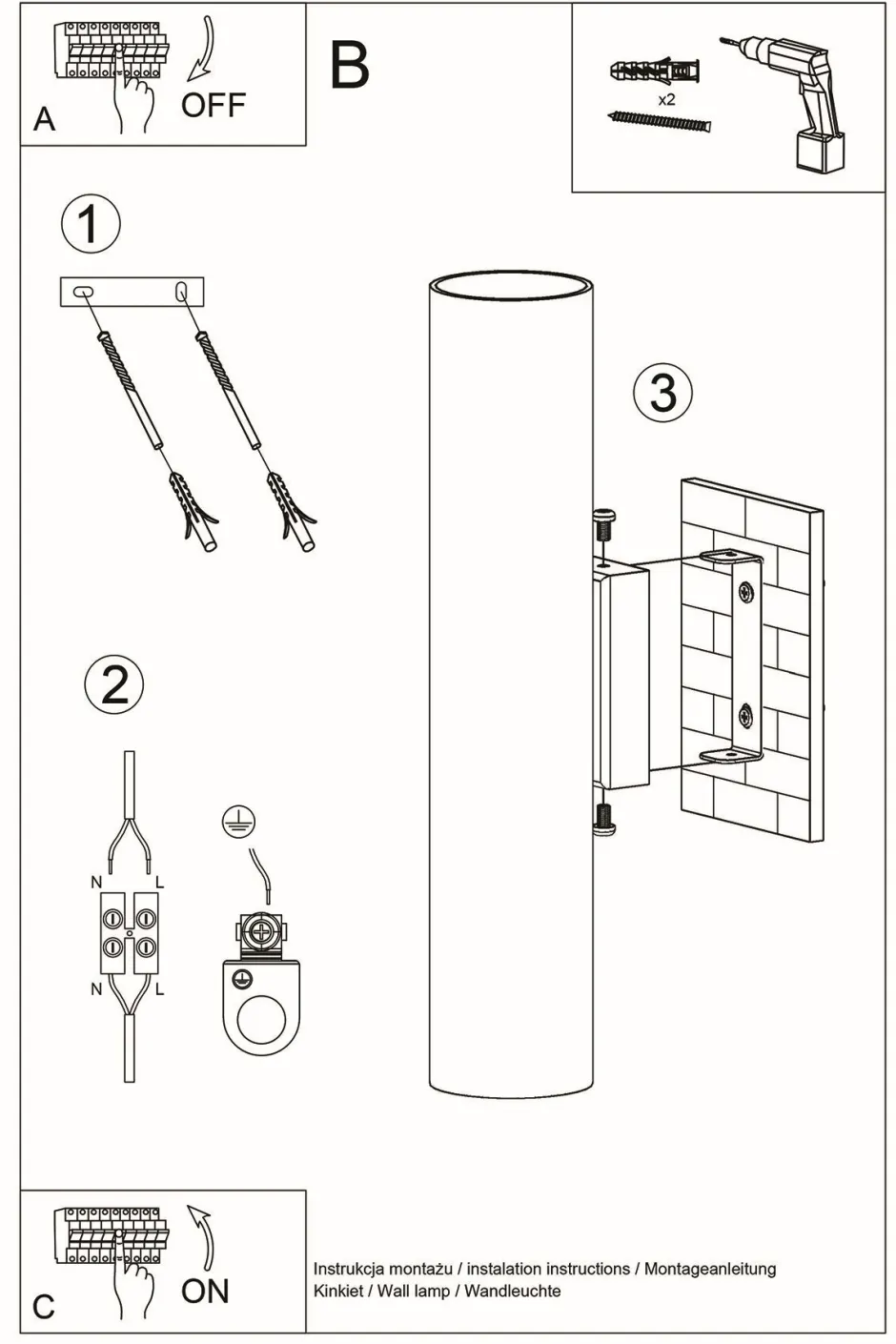 Sollux Wandleuchte innen Schwarz 30 cm hoch Up Down Metall< Wohnzimmerlampen|Moderne Lampen