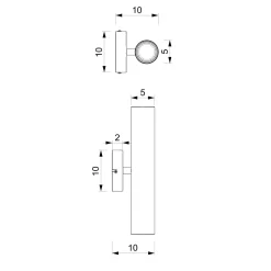 Wandleuchten|Flurlampen*Luminex Wandleuchte innen Up Down Metall Modern VISHAL
