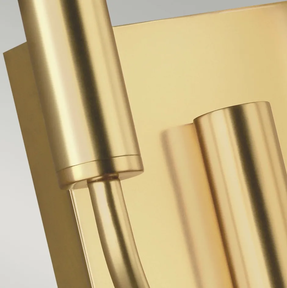 Wandleuchten|Wohnzimmerlampen*Elstead Wandleuchte Jugendstil in Messing Weiß Metall Stoff