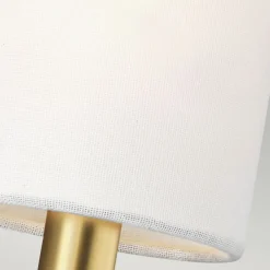 Wandleuchten|Wohnzimmerlampen*Elstead Wandleuchte Jugendstil in Messing Weiß Metall Stoff