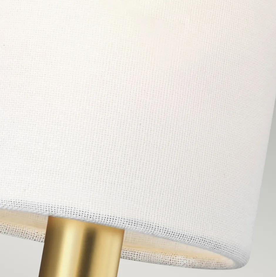 Wandleuchten|Wohnzimmerlampen*Elstead Wandleuchte Jugendstil in Messing Weiß Metall Stoff