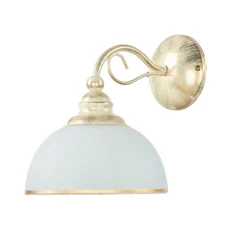 Glaslampen|Jugendstil Lampen*Jupiter Wandleuchte Jugendstil in Weiß Gold Wohnzimmer Flur