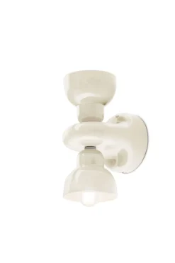 Ferroluce Wandleuchte Keramik E14 25,5 cm hoch Up Down Creme< Wohnzimmerlampen|Keramiklampen