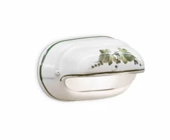 Wohnzimmerlampen|Glaslampen*Ferroluce Wandleuchte Keramik Glas E27 24 cm breit Maritim DAVIDE