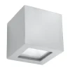 Sollux Wandleuchte Keramik Grau Würfel H: 14 cm Up Down E27< Wohnzimmerlampen|Keramiklampen